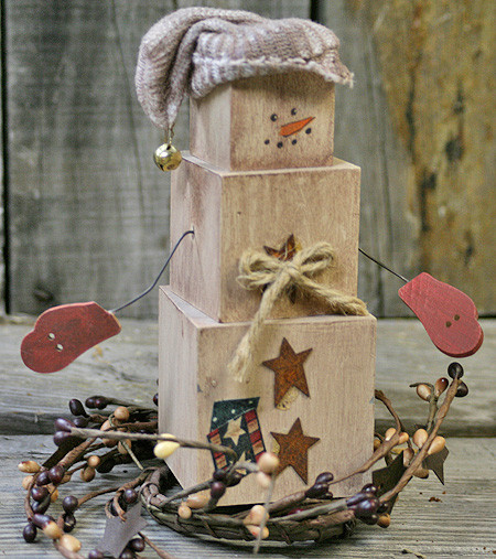 DIY Primitive Decor
 DIY Primitive Snowman Shelf Sitter – Factory Direct Craft Blog