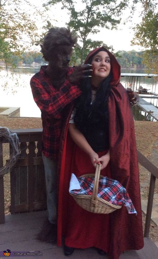 DIY Red Riding Hood Costume For Adults
 Adult Couple Little Red Riding Hood and the Big Bad Wolf