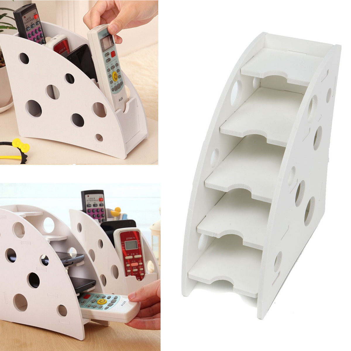 DIY Remote Control Organizer
 Environmentally Wood Plastic Board Pen Phone TV Remote