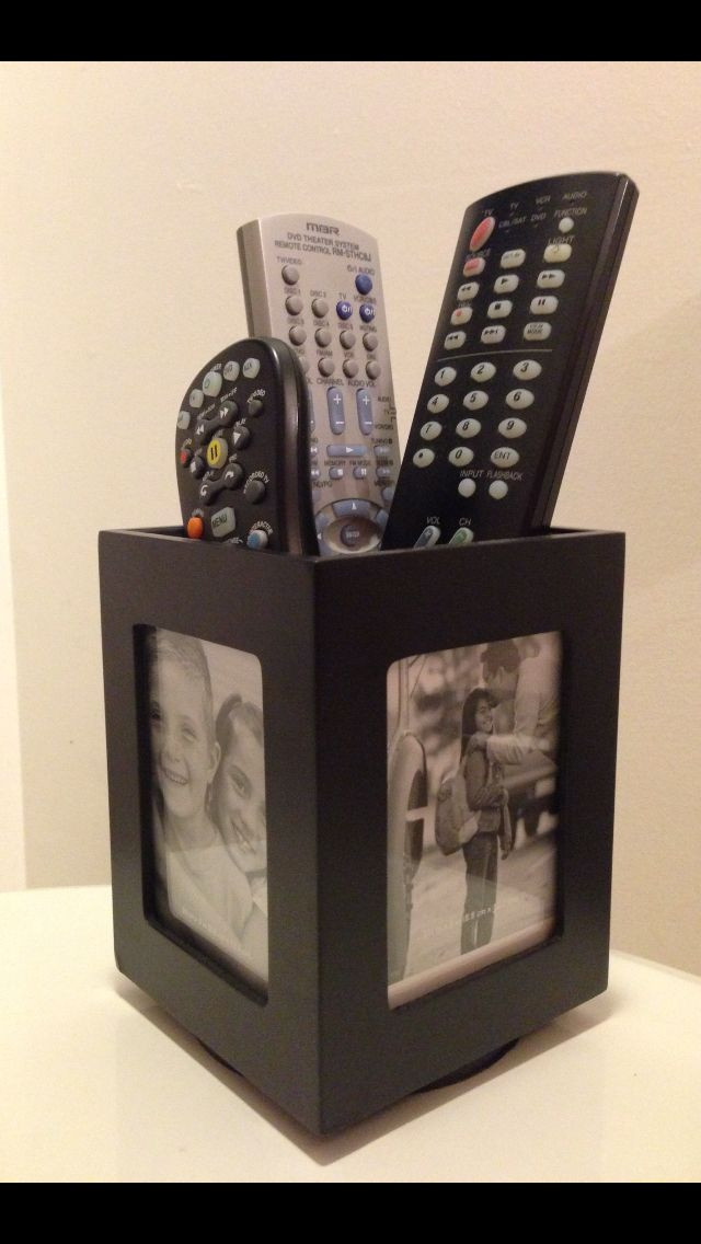 DIY Remote Control Organizer
 My remote holder a rotating photo display pen holder