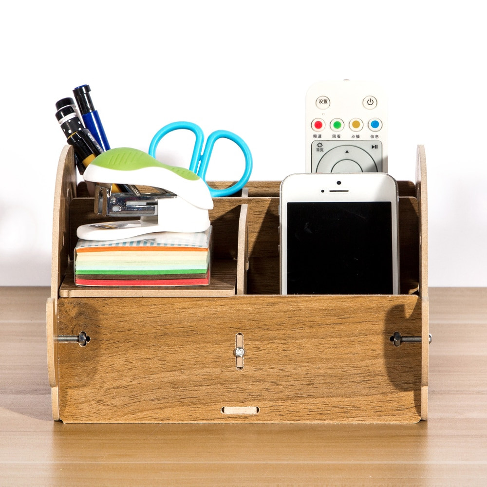 DIY Remote Control Organizer
 DIY Multi functional Wooden Desktop Remote Control Storage