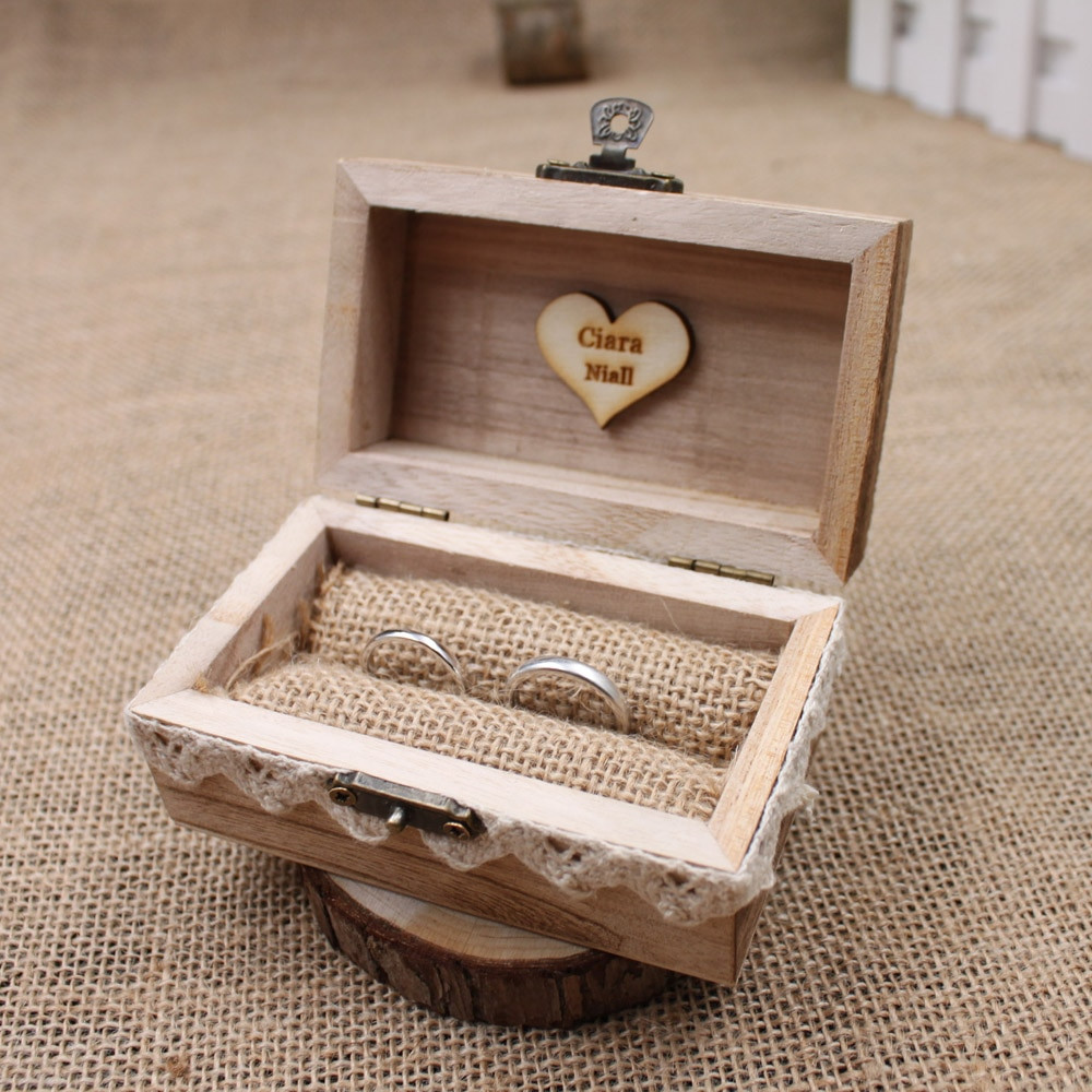 DIY Ring Boxes
 Rustic Wedding Ring Box Holder Custom Ring Box