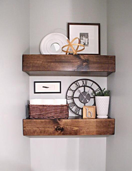 DIY Rustic Wood Shelves
 Rustic DIY Floating Shelves Tutorial