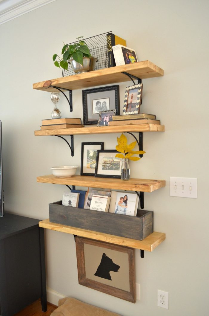 DIY Rustic Wood Shelves
 DIY Rustic Wood Shelves At Home with The Barkers