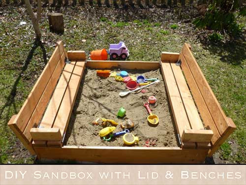 DIY Sandbox With Lid
 DIY Sandbox with Lid & Benches