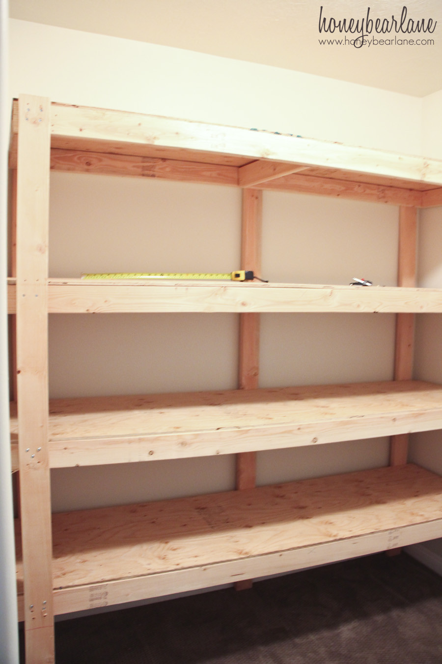 DIY Shelves Plans
 DIY Storage Shelves HoneyBear Lane
