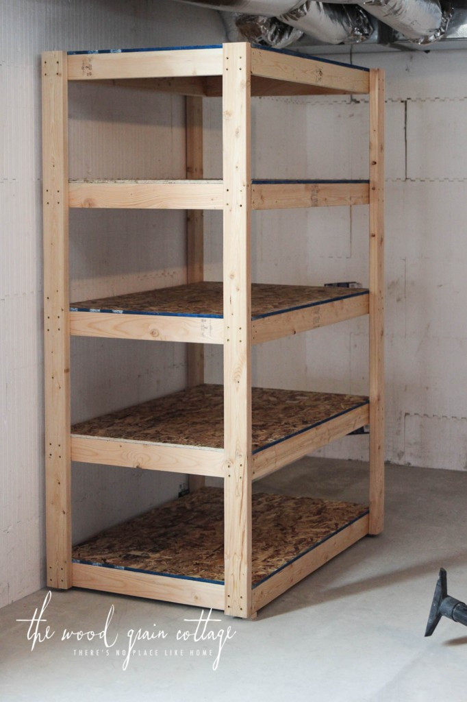DIY Shelves Plans
 DIY Basement Shelving The Wood Grain Cottage