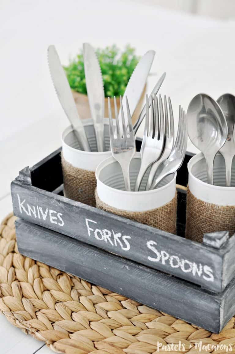 DIY Silverware Organizer
 DIY Silverware caddy The Kindest Way