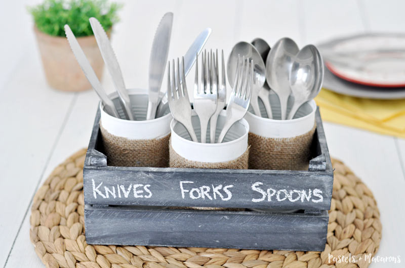 DIY Silverware Organizer
 DIY Tin Can Silverware Caddy A 10 Minute Craft Idea For