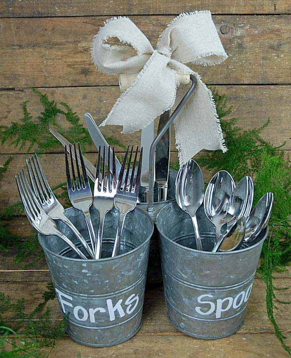 DIY Silverware Organizer
 Top 27 Clever and Cute DIY Cutlery Storage Solutions