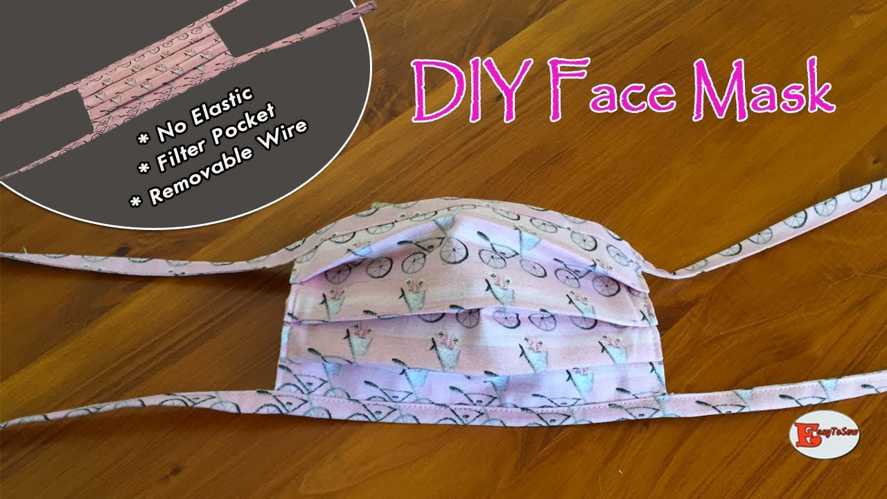 DIY Surgical Mask
 DIY FACE MASK WITH FILTER POCKET AND REMOVABLE WIRE NO