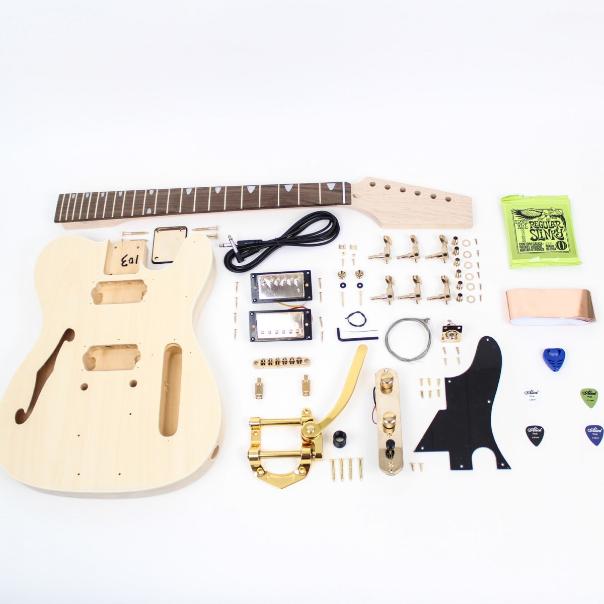 DIY Telecaster Kit
 Telecaster Thinline Style Guitar Kit DIY Guitars