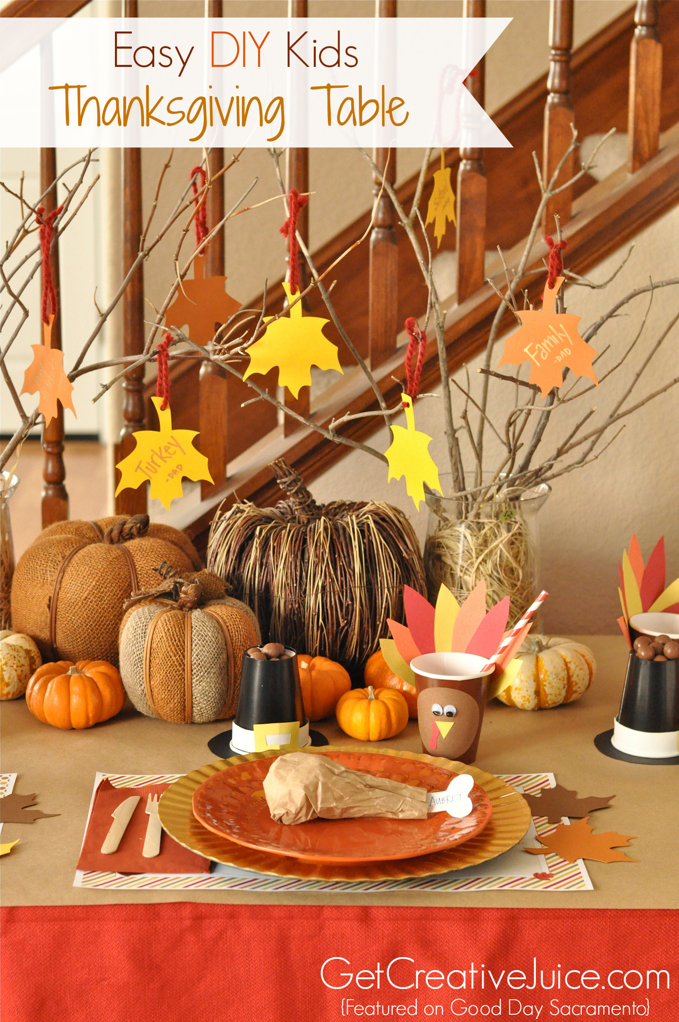 DIY Thanksgiving Table Decor
 Easy DIY Kids Thanksgiving Table Ideas Creative Juice