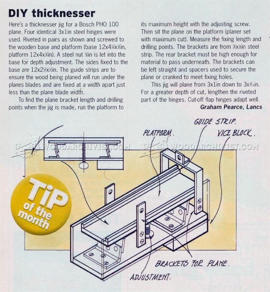 DIY Thickness Planer
 DIY Thicknesser • WoodArchivist