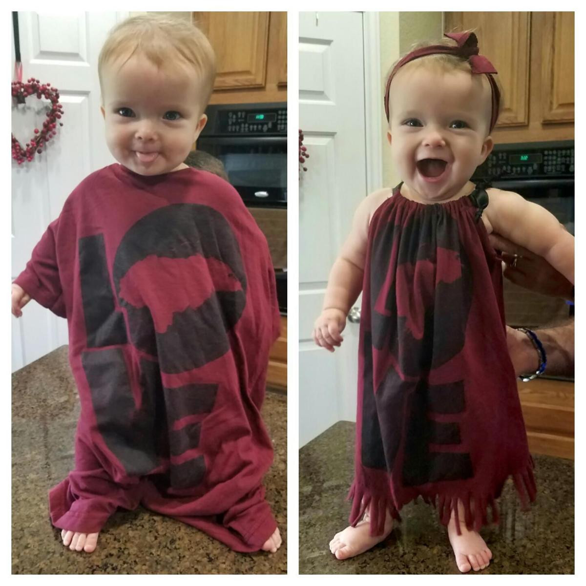 DIY Toddler T Shirt Dress
 How to turn a T shirt into a baby dress