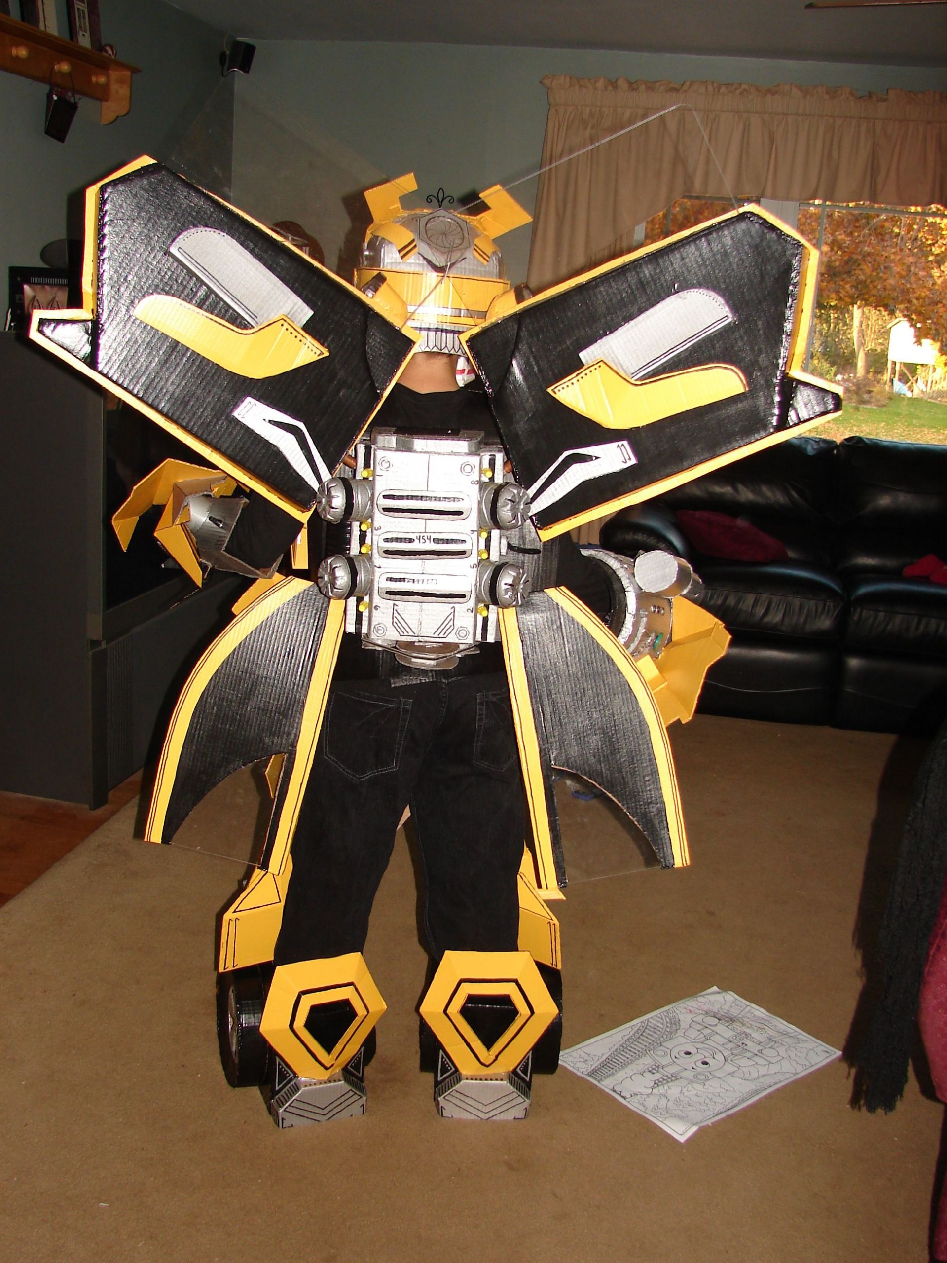 DIY Transformers Costumes
 transformers bumblebee homemade costume