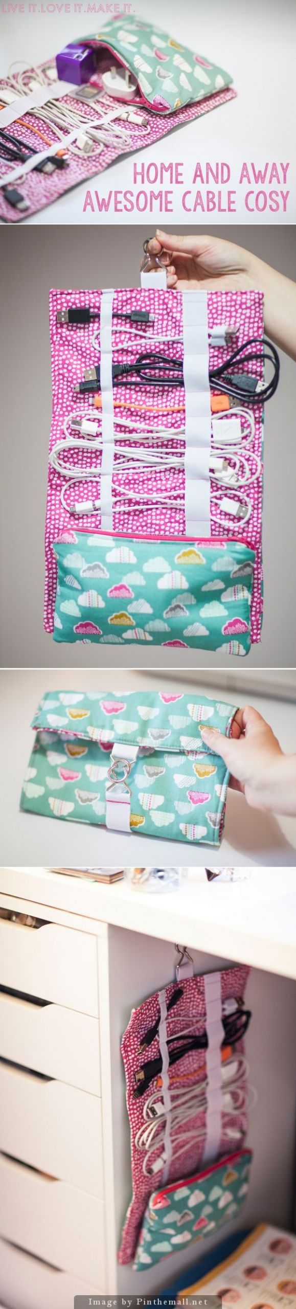 DIY Travel Cord Organizer
 1595 best Small Sewing Projects images on Pinterest