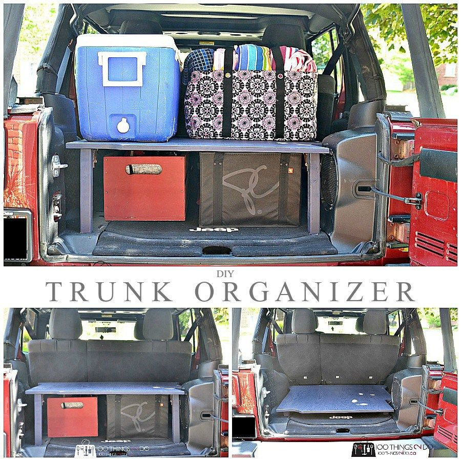 DIY Trunk Organizer
 Trunk Organizer Double your storage space
