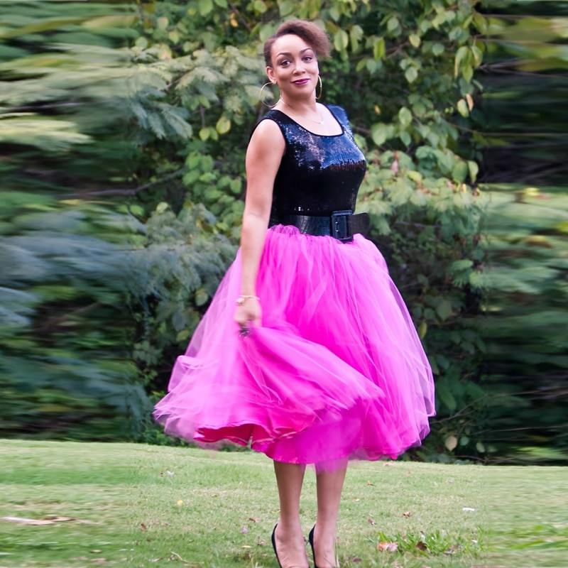 DIY Tutu Skirt For Adults
 Summer Boho Fuchsia Color Mid Calf Tulle Skirts For Women