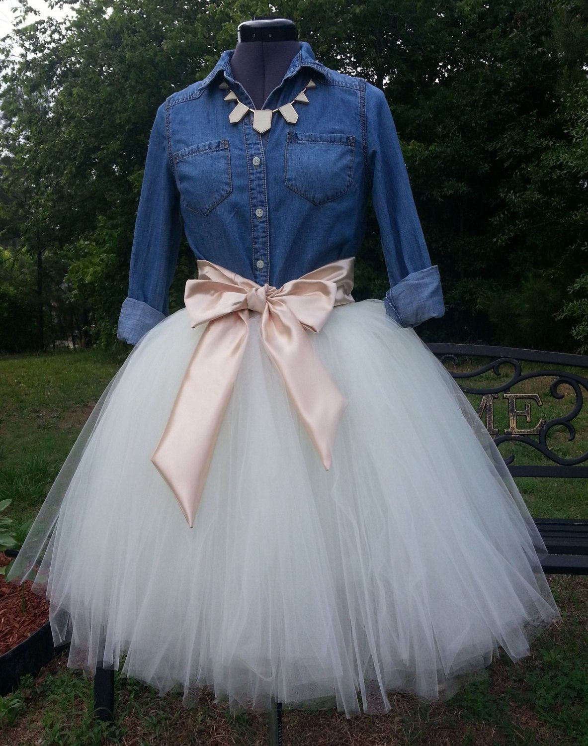 DIY Tutus For Adults
 Custom Made Adult Ivory Tulle Tutu Style Skirt for by