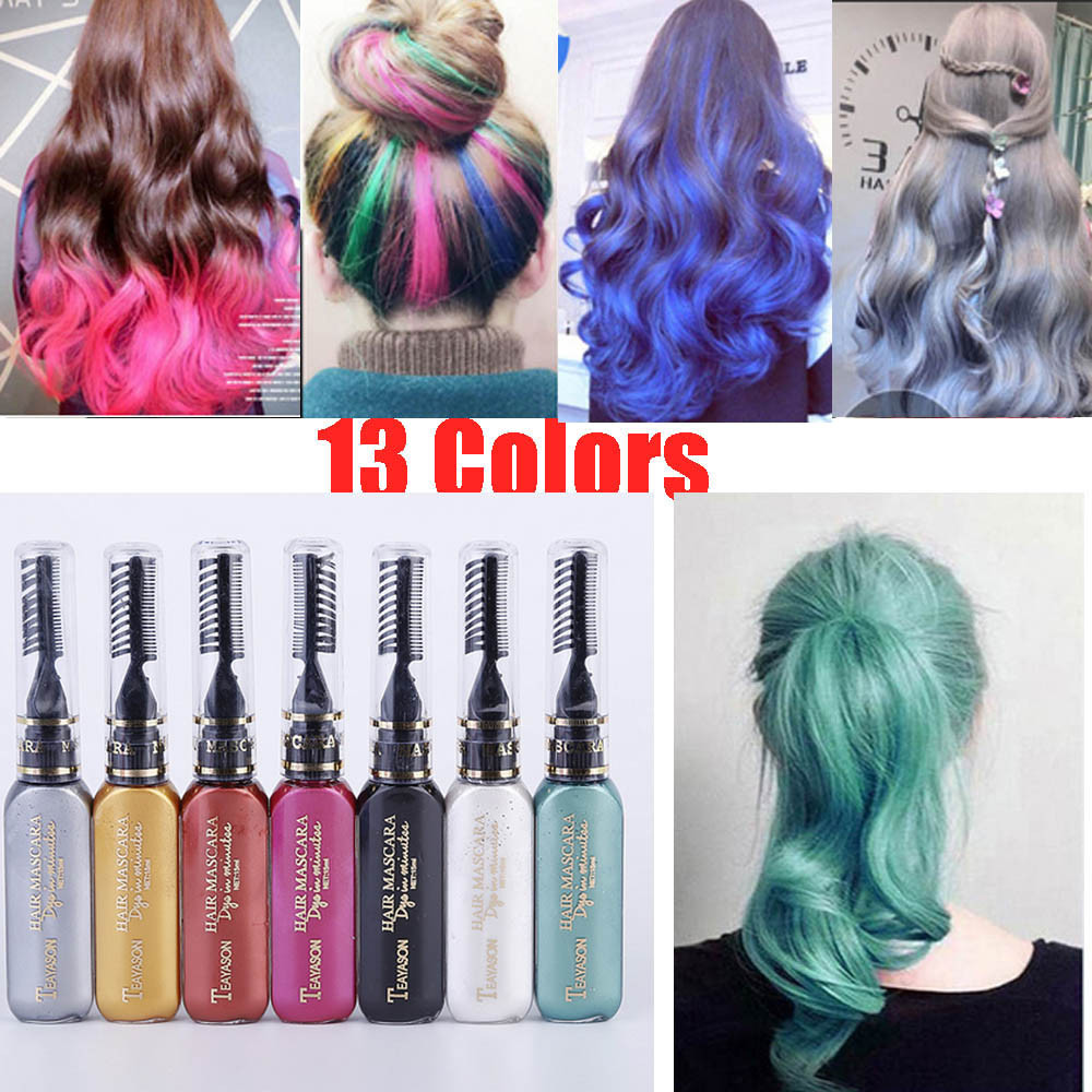 DIY Two Tone Hair
 13 colors one time hair color DIY Hair Dye Temporary Non