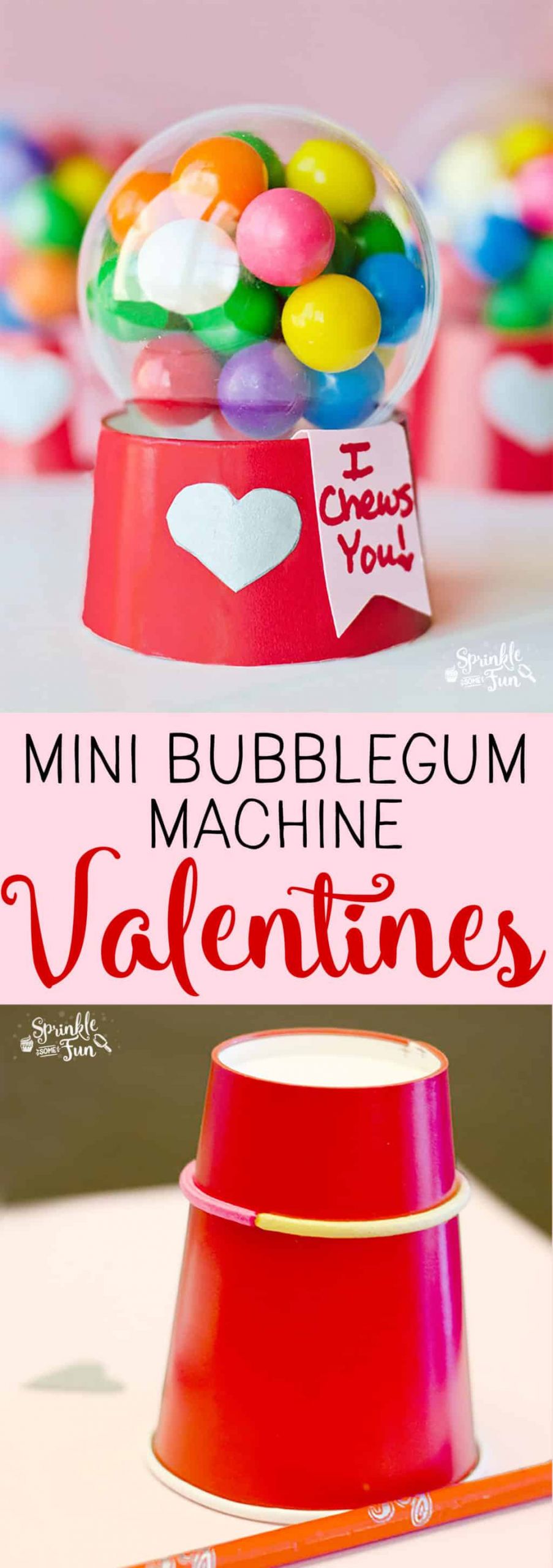 DIY Valentine Gift For Kids
 Mini Bubblegum Machine Valentines