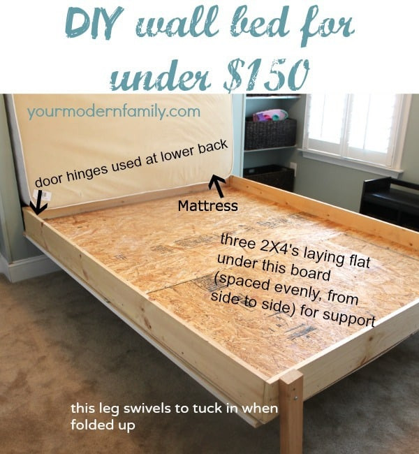 DIY Wall Beds Plans
 DIY wall bed for $150