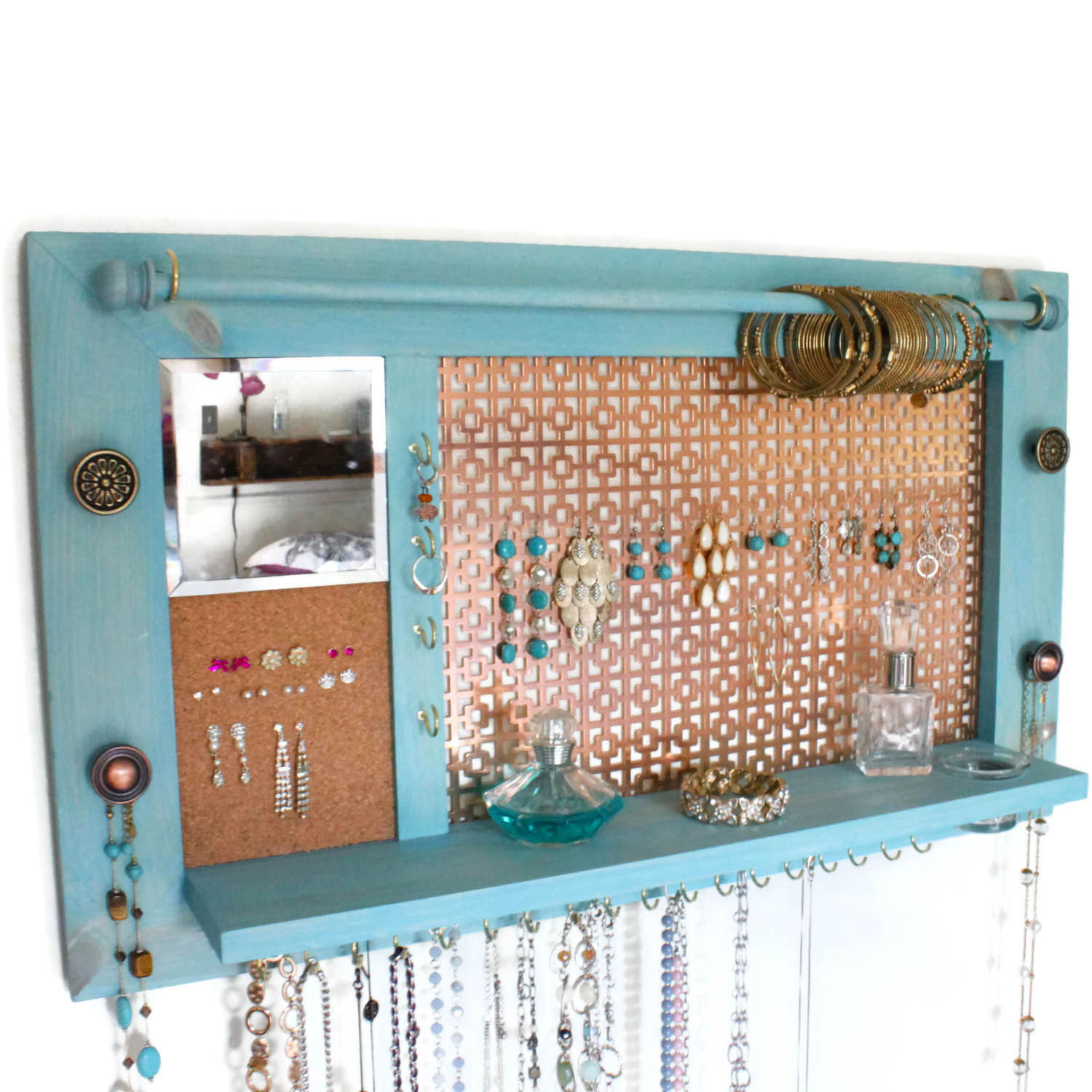 DIY Wall Jewelry Organizer
 Jewelry Organizer Jewelry Hanger Wooden Wall Hanging