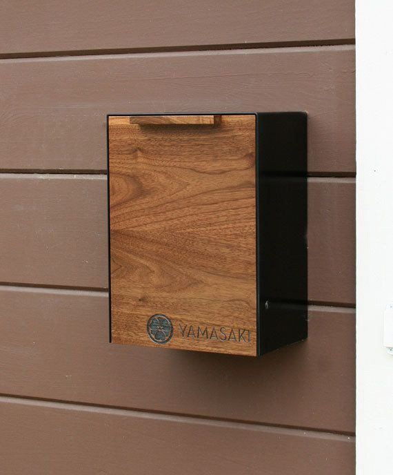 DIY Wall Mount Mailbox
 Modern Mailbox Walnut Wall Mounted mailbox Narrow by