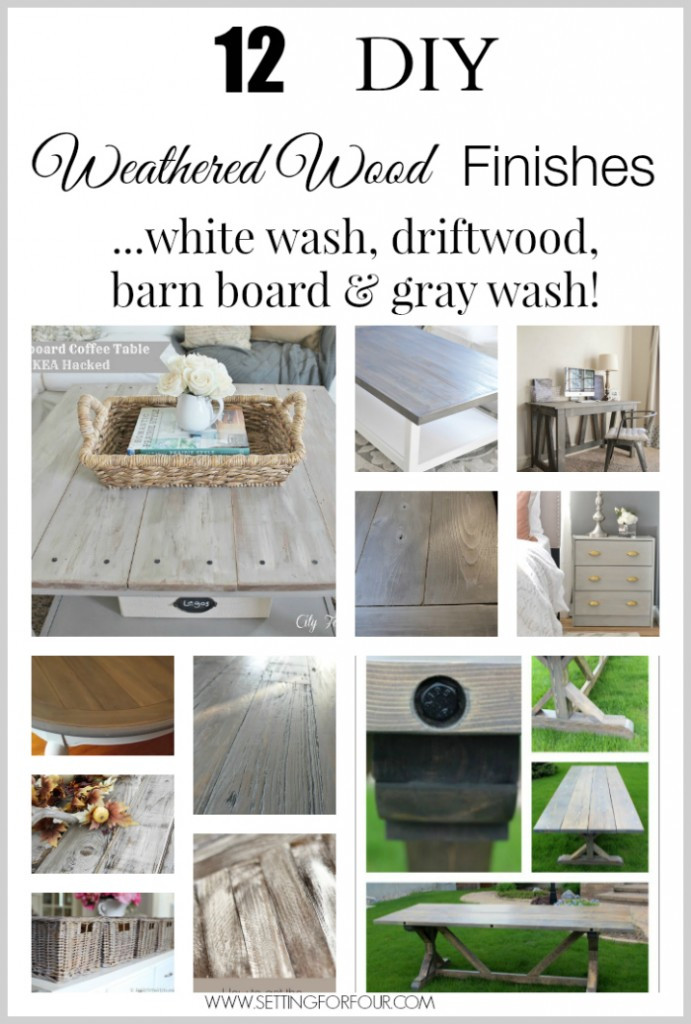 DIY Weathered Wood
 DIY Weathered Wood Stain Finishes Setting for Four