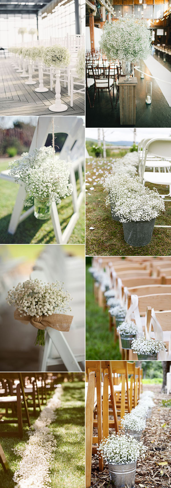 DIY Wedding Aisle Decorations
 Wedding Flowers 40 Ideas to Use Baby’s Breath