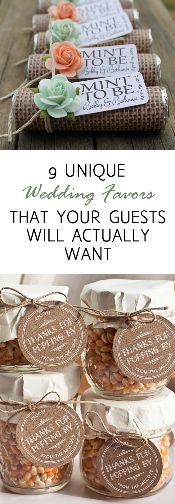 Diy Wedding Favors Pinterest
 9 Unique Wedding Favors that Your Guests Will Actually