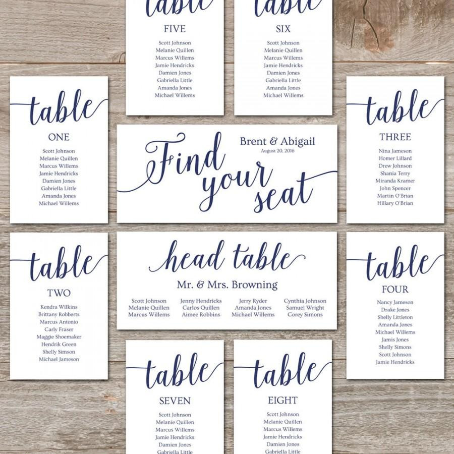 DIY Wedding Seating Chart
 Wedding Seating Chart Template DIY Seating Cards