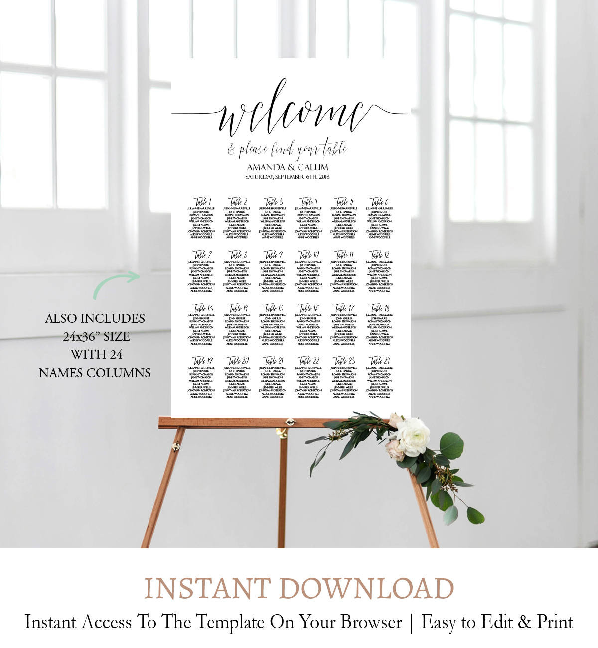 DIY Wedding Seating Chart
 DIY Wedding Seating Chart Template C1