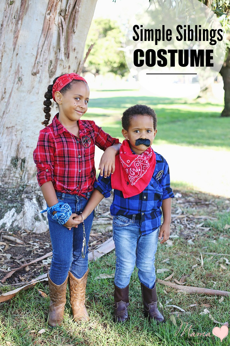 DIY Western Costume
 Simple Siblings Costumes DIY Halloween Western Wear De