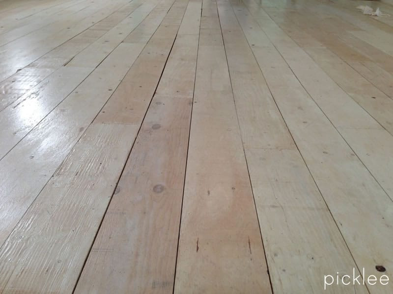 DIY Wide Plank Floors
 wide plank plywood floor white wash