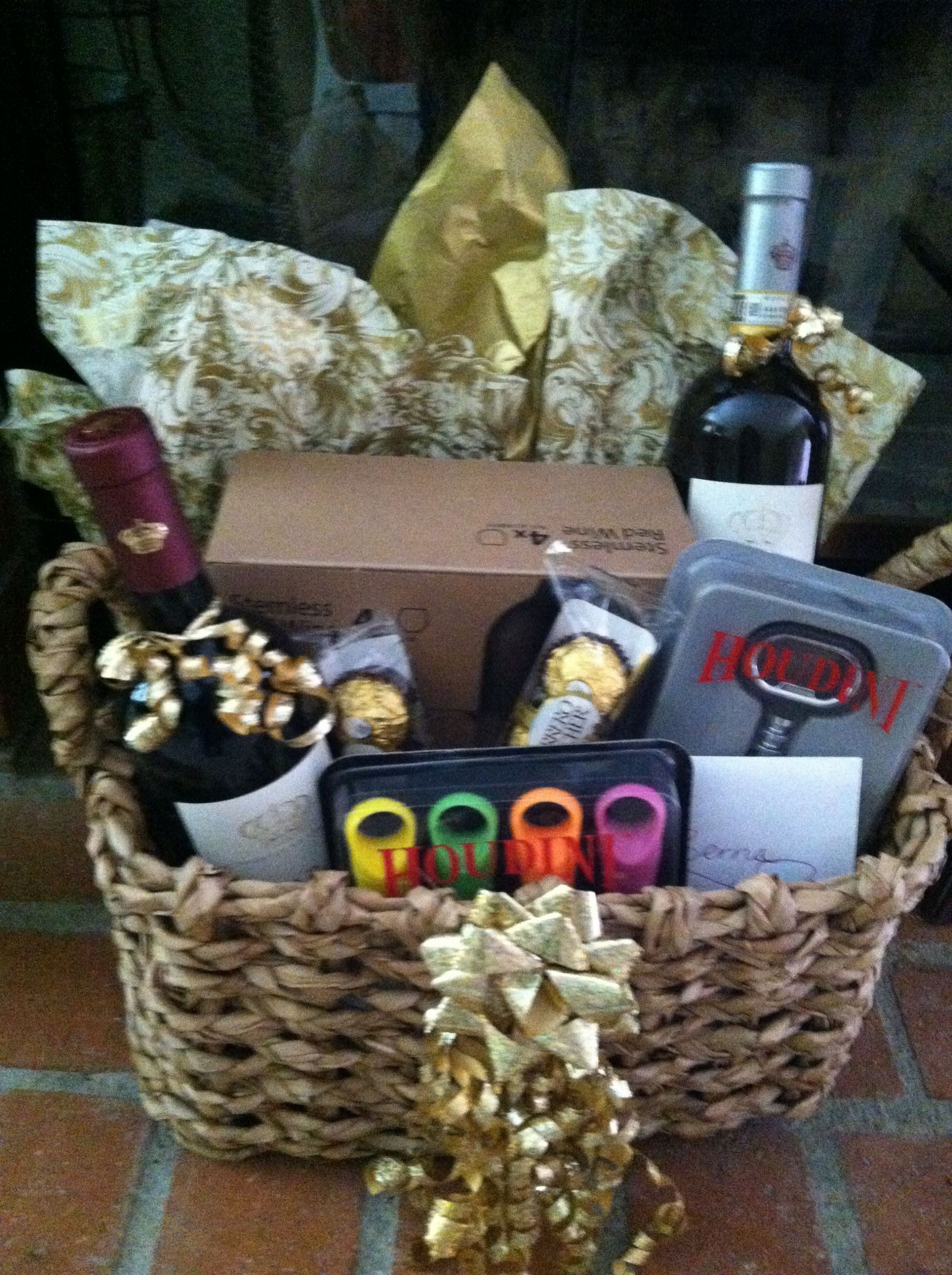 Diy Wine Gift Baskets Ideas
 Wine basket I made for a Bridal Sower