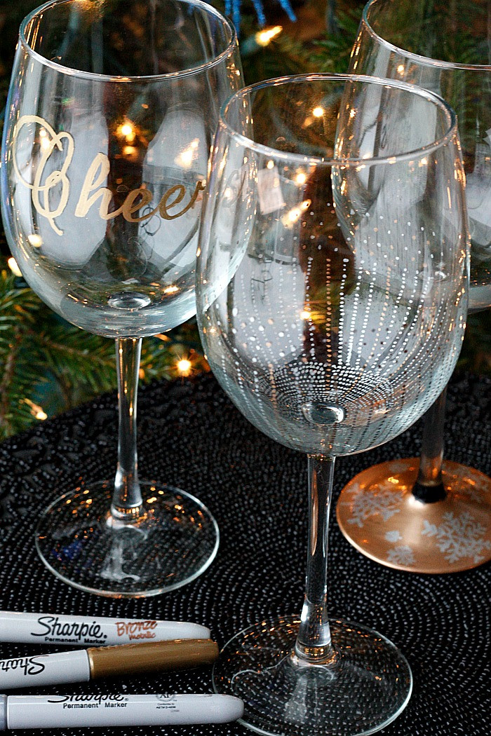 DIY Wine Glass Decorating Ideas
 belle vie DIY Wine Glasses using Sharpies belle vie