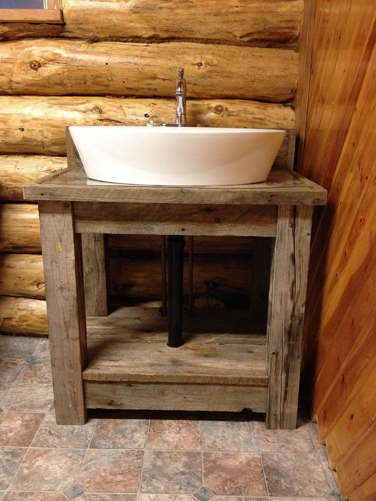 DIY Wood Bathroom Vanity
 Reclaimed Wood Bathroom Vanity