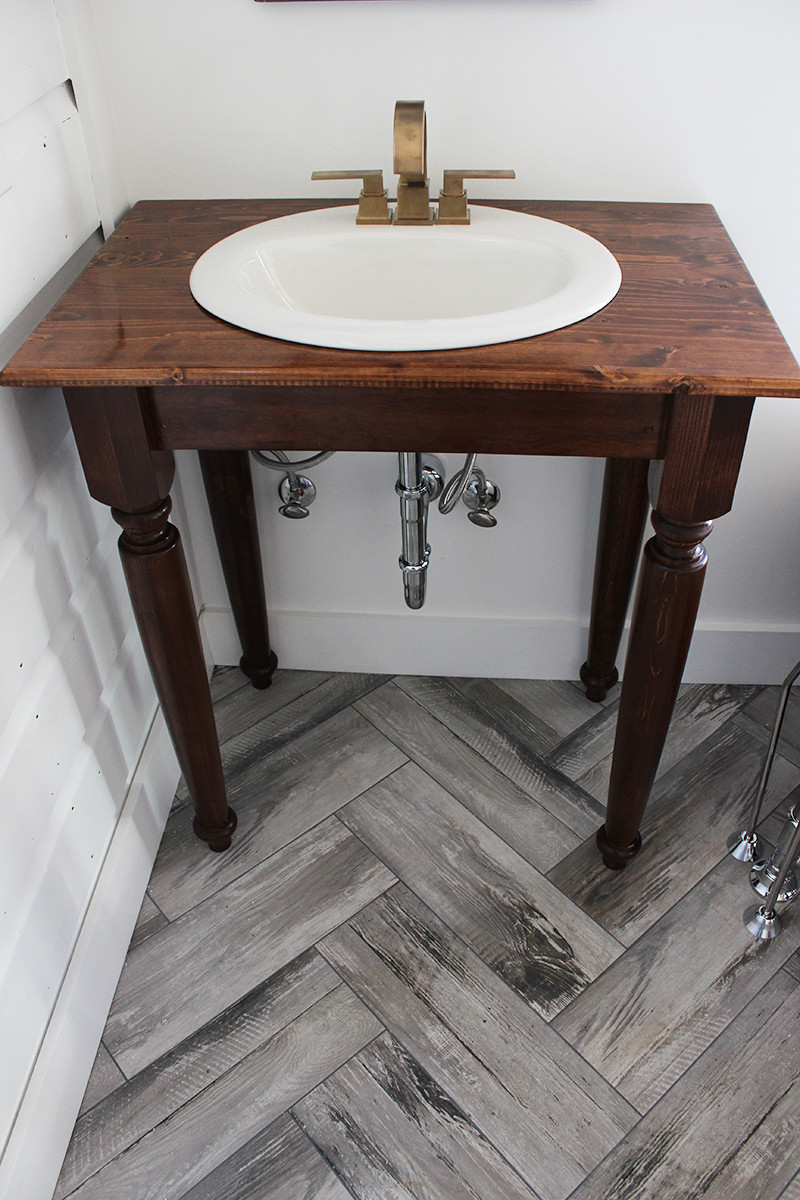 DIY Wood Bathroom Vanity
 DIY Farmhouse Bathroom Vanities thewhitebuffalostylingco