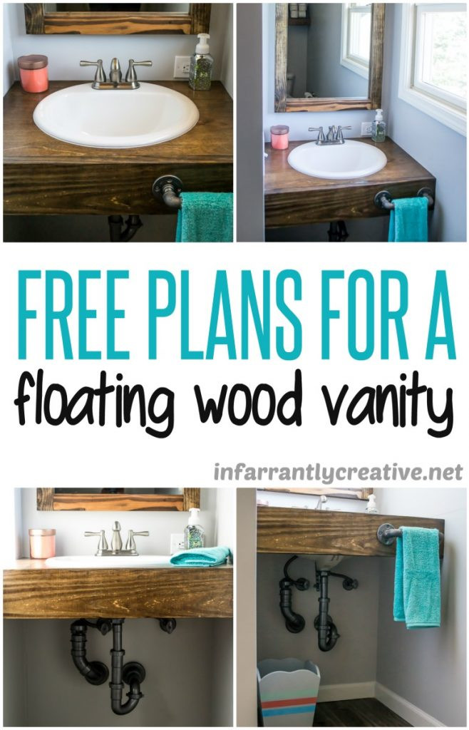 DIY Wood Bathroom Vanity
 DIY Floating Wood Vanity Infarrantly Creative