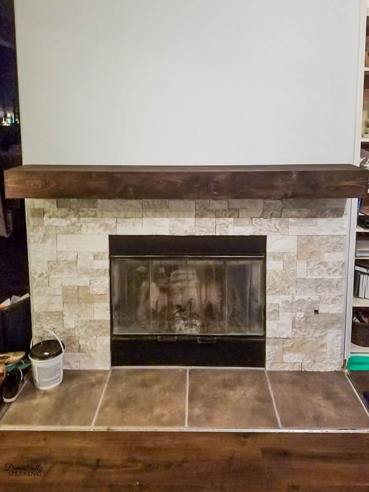 DIY Wood Fireplace Surround
 Build Your Own Rustic Fireplace Mantel Domestically Speaking