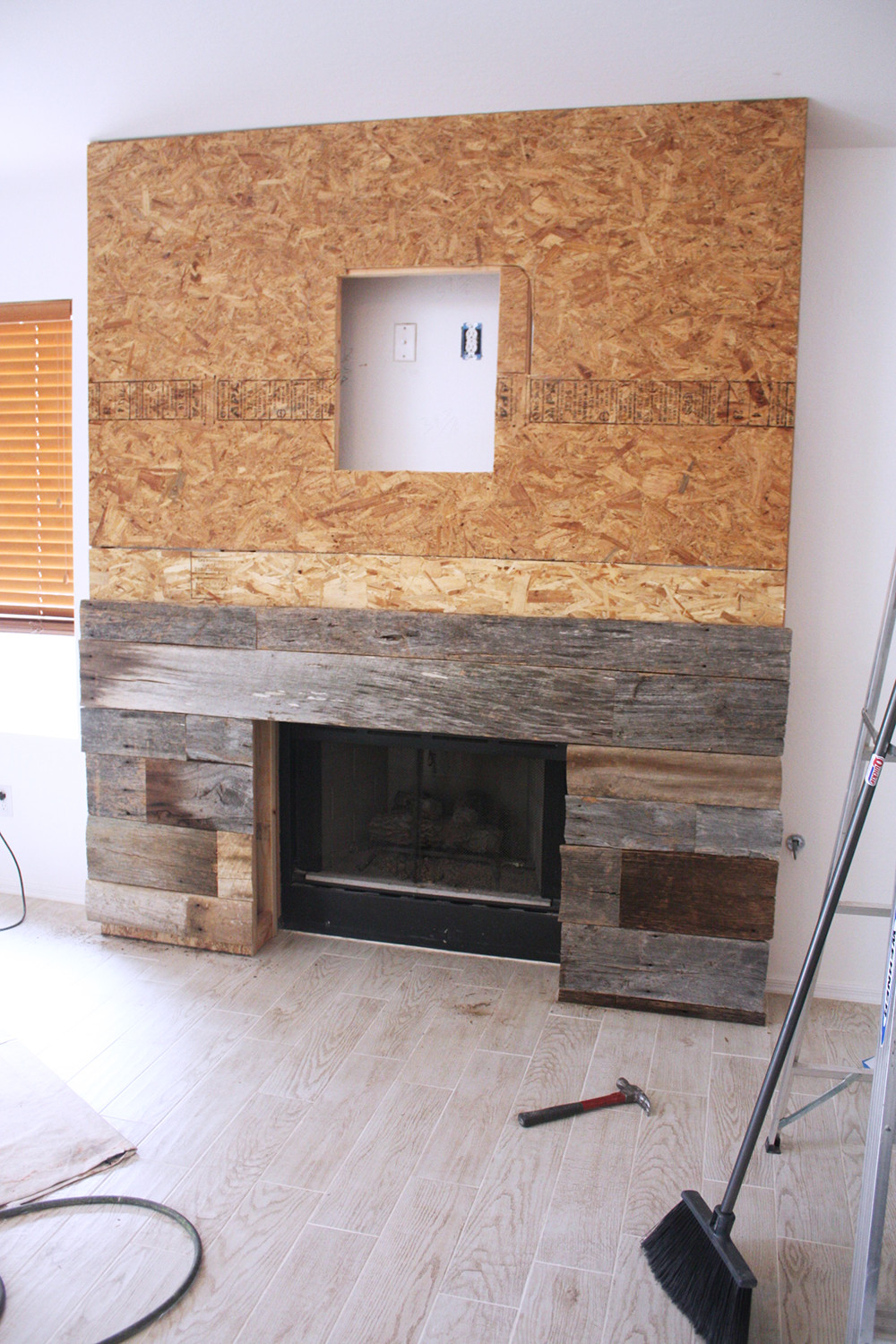 DIY Wood Fireplace Surround
 DIY Reclaimed Wood Fireplace