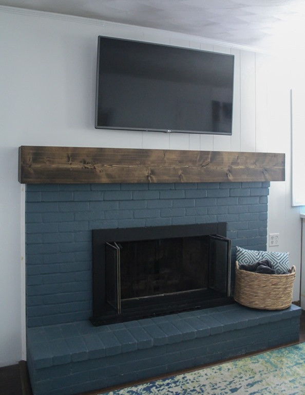 DIY Wood Fireplace Surround
 DIY rustic fireplace mantel the cure for a boring