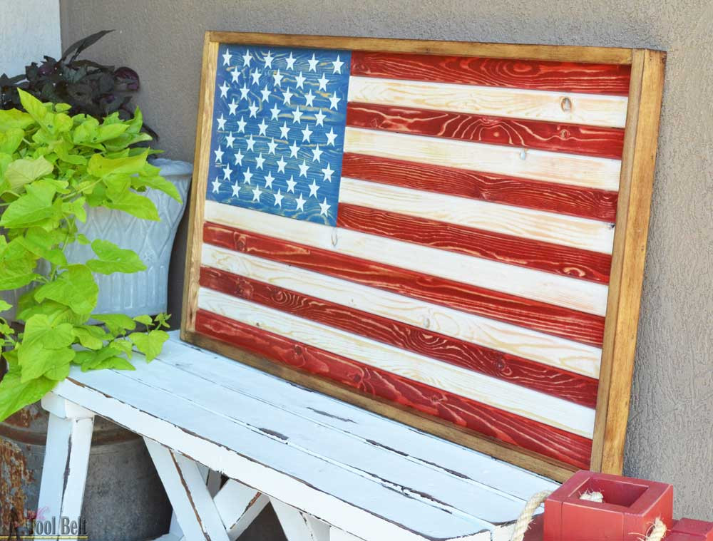 DIY Wood Flag
 DIY Patriotic Wood Flag Her Tool Belt