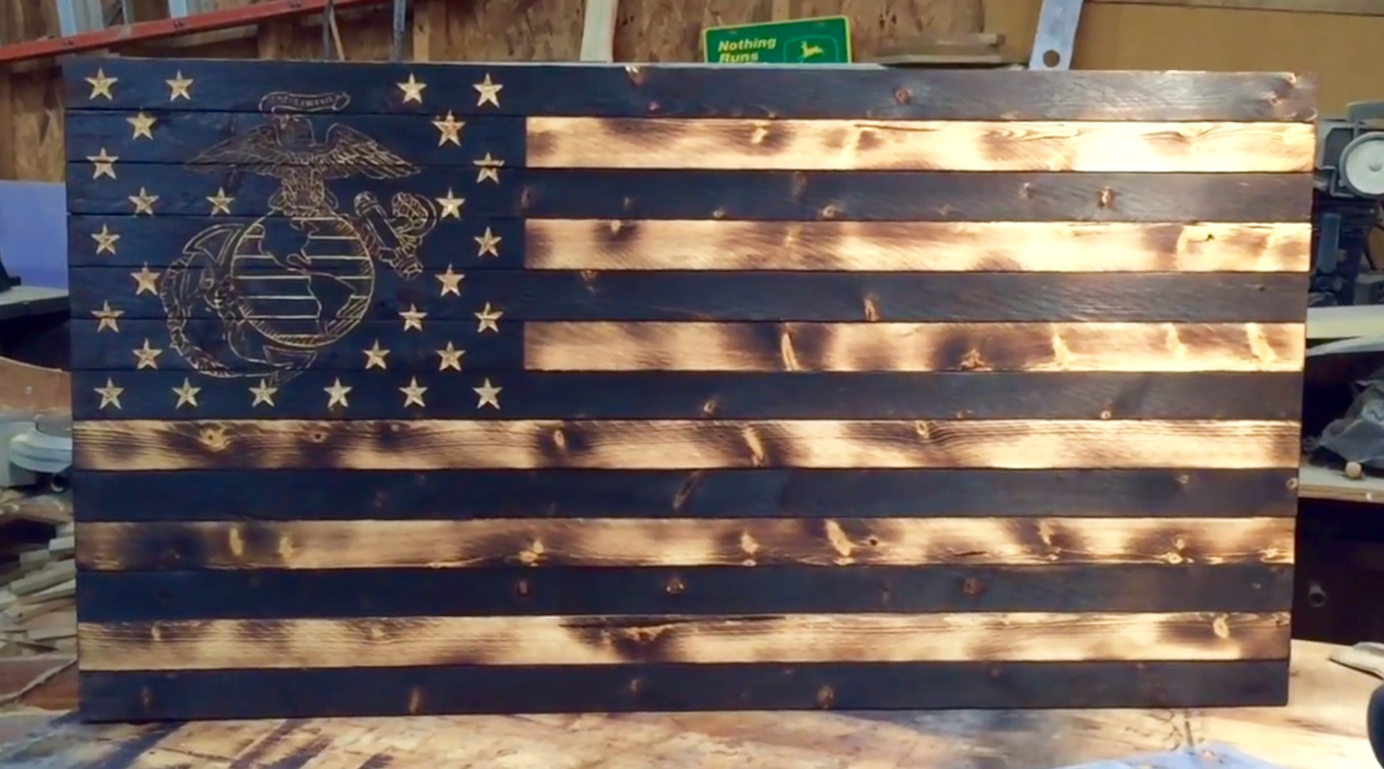 DIY Wood Flag
 DIY Wooden American Marine Flag The Furrminator