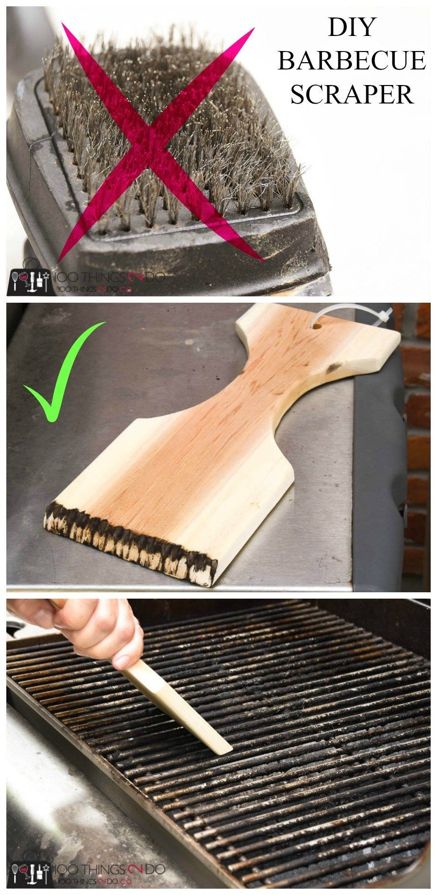 DIY Wood Grill Scraper
 DIY Barbecue Scraper 10 minutes and free DIY