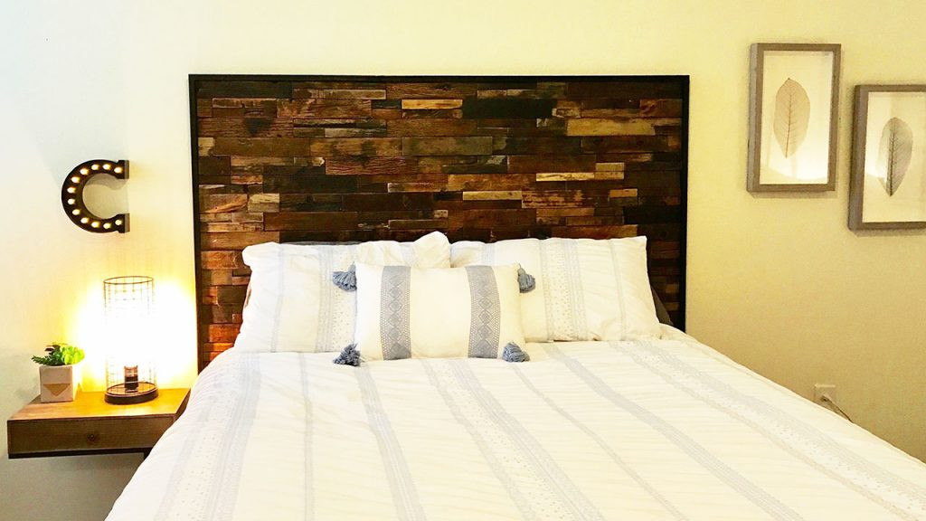 DIY Wood Panel Headboard
 Create a DIY Headboard with Reclaimed Wood Wall Panels