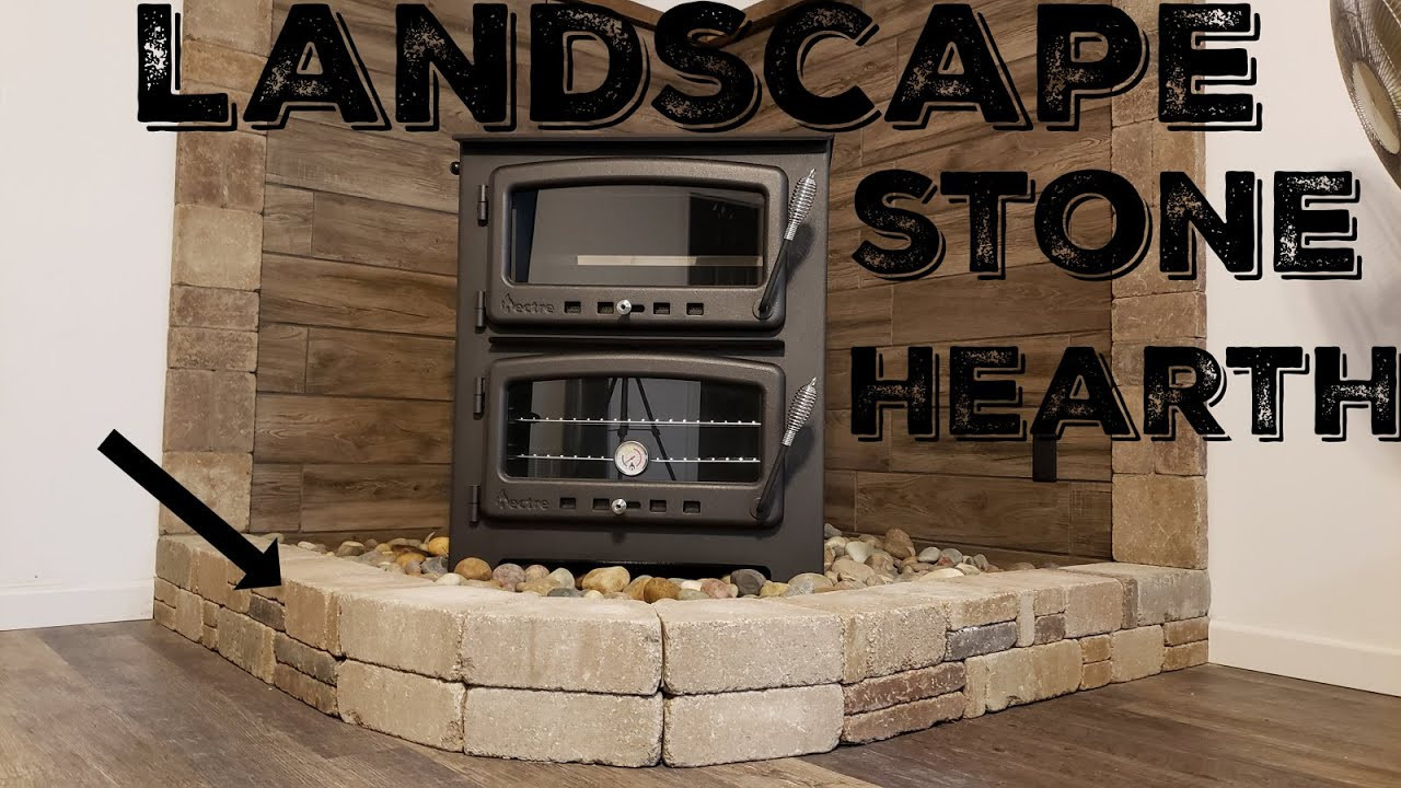 DIY Wood Stove Hearth
 Wood Stove Install Hearth Made From Landscape Stones