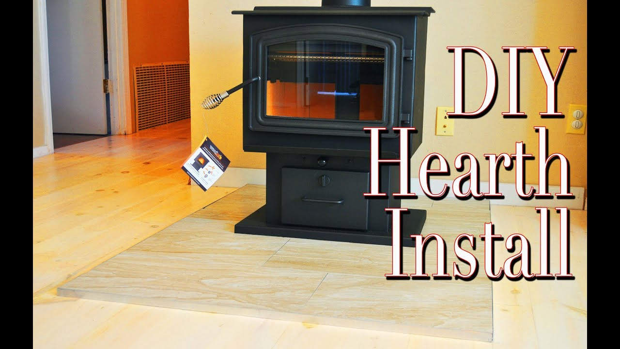 DIY Wood Stove Hearth
 Quick And Easy DIY Hearth For Our New Wood Stove